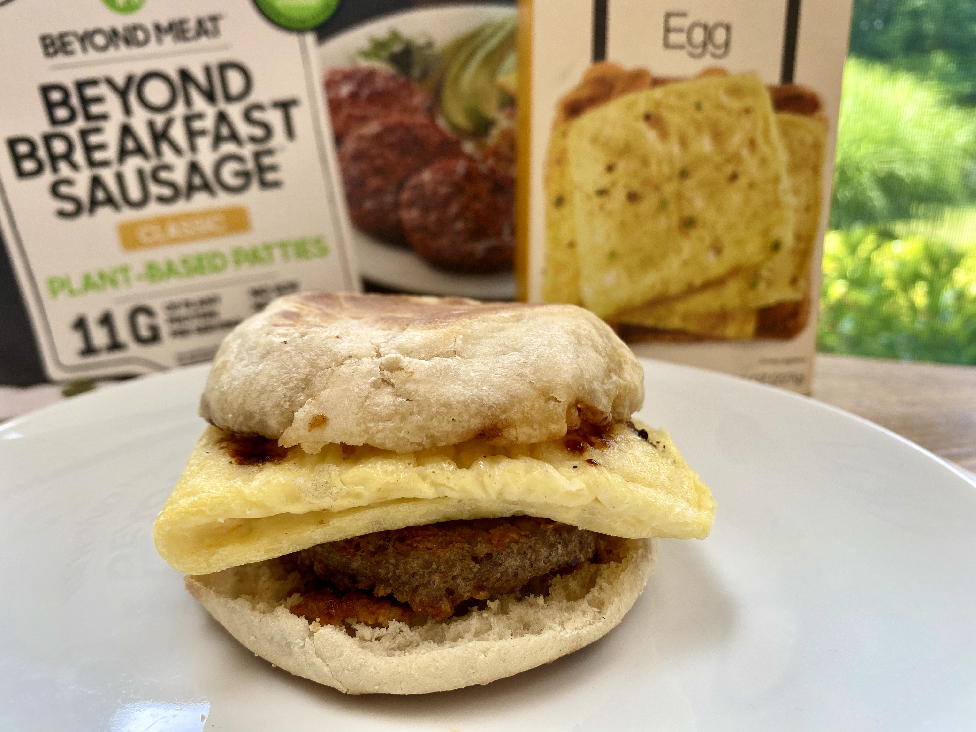 Vegan Sausage and Egg Breakfast Sandwich