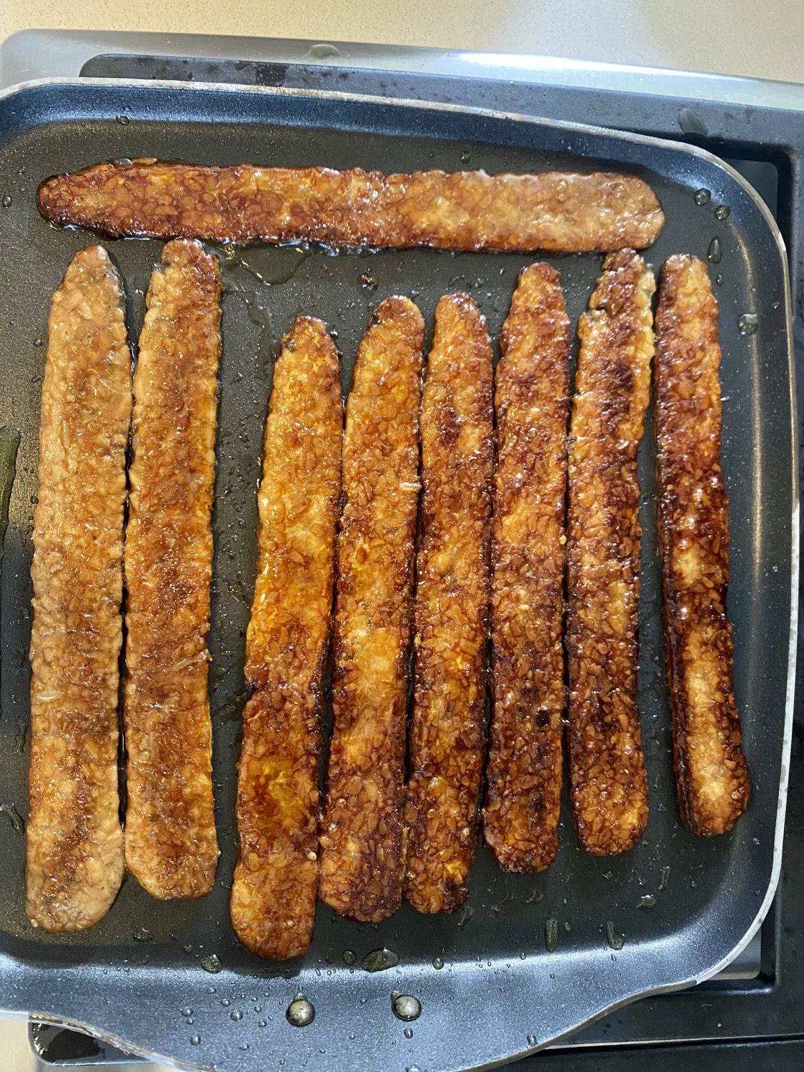 Vegan Bacon on a Pan