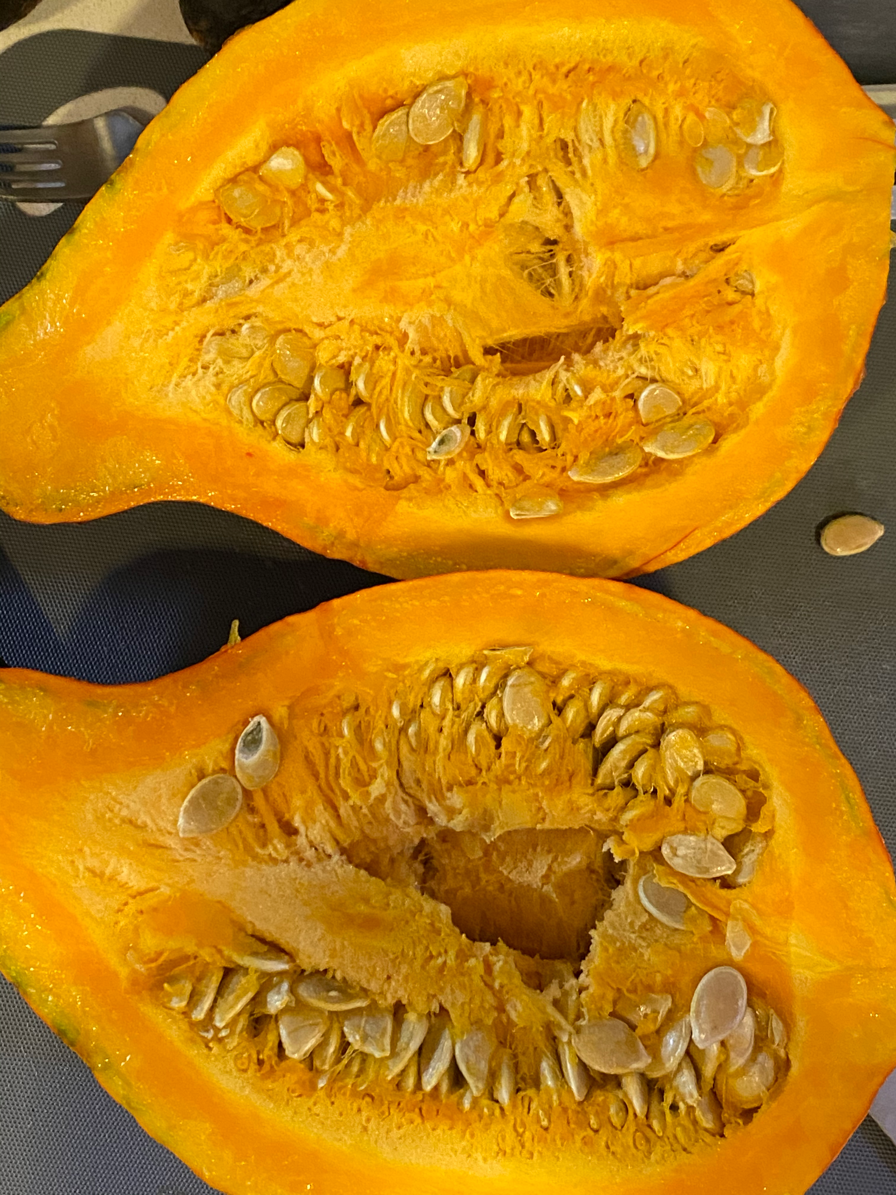 large squash cut in half