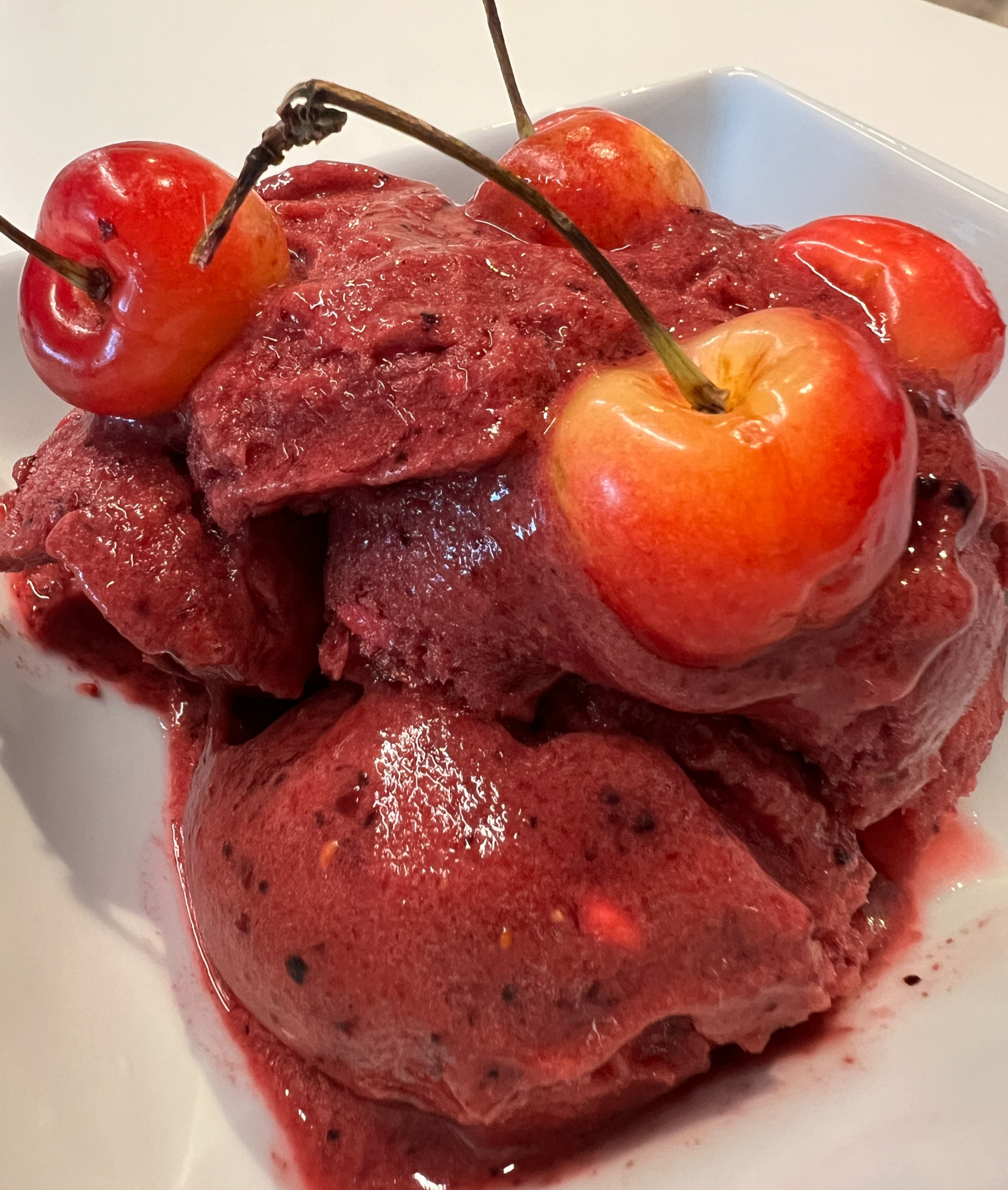 creamy cherry sorbet