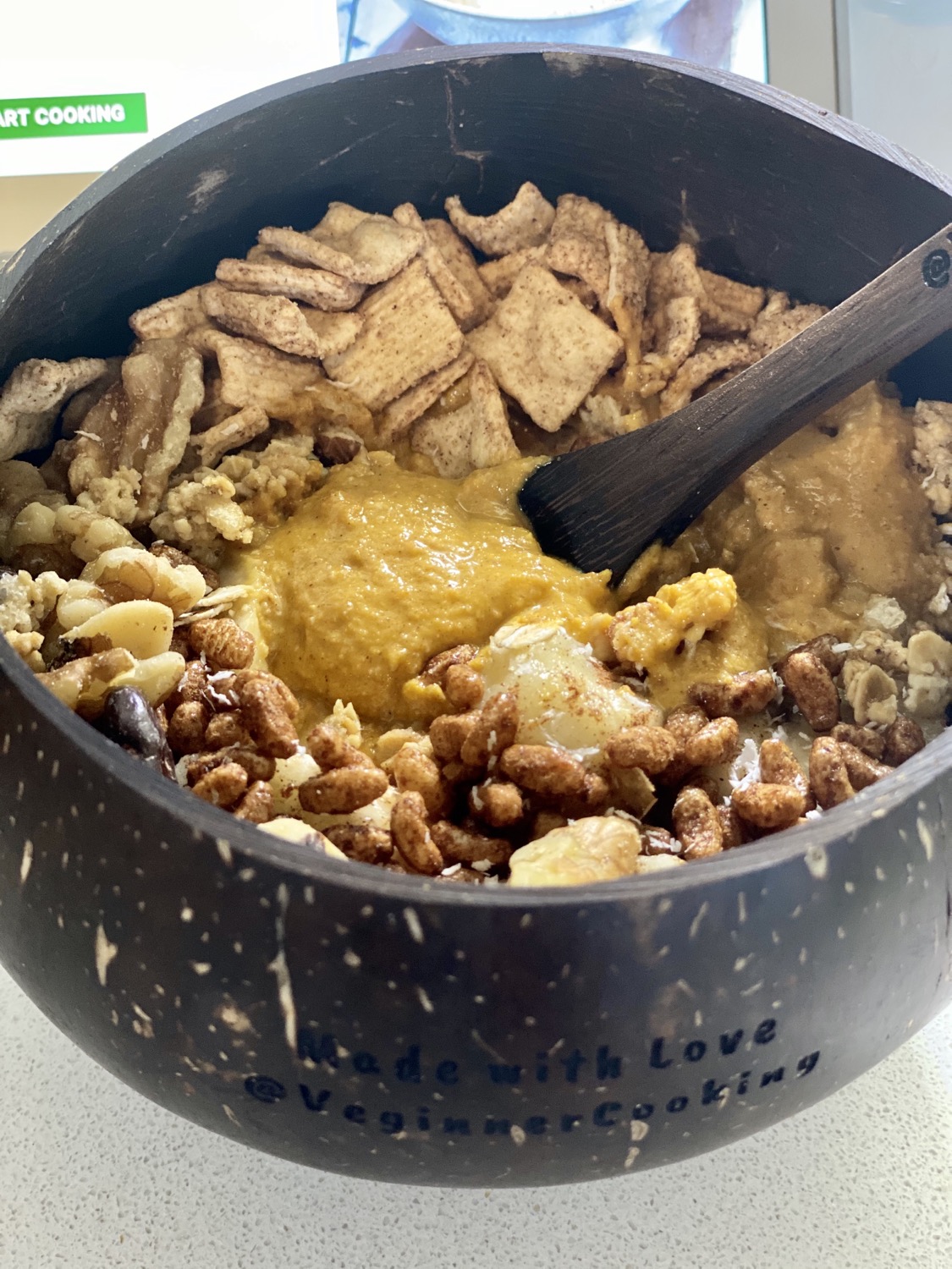 Carrot Cake Smoothie Bowl with spoon
