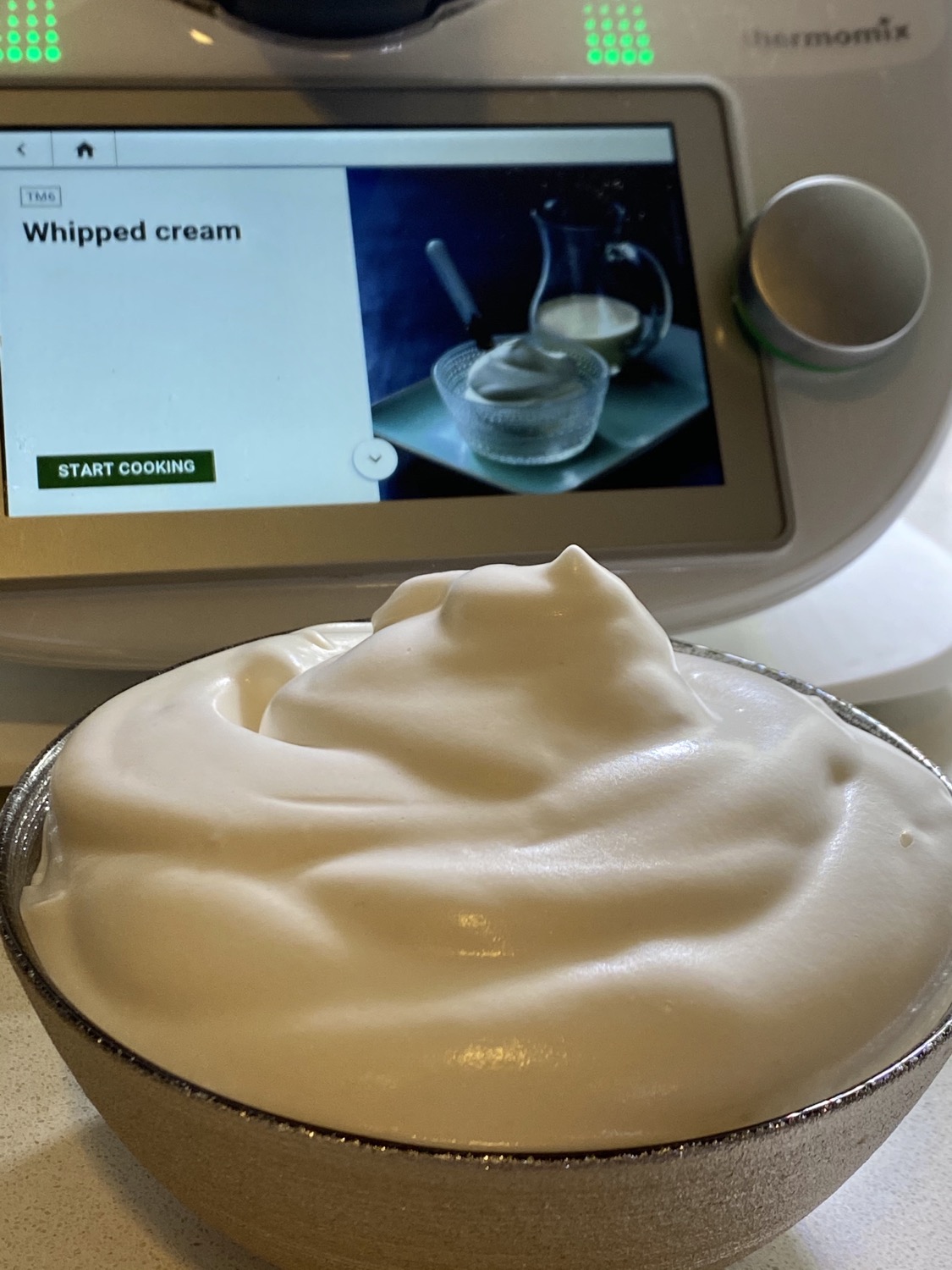 Aquafaba Whipped Crea in bowl