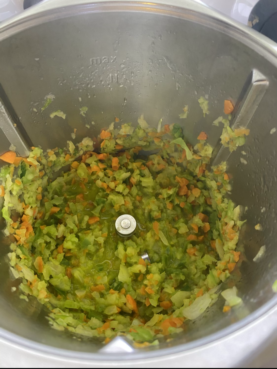 vegetables being blended