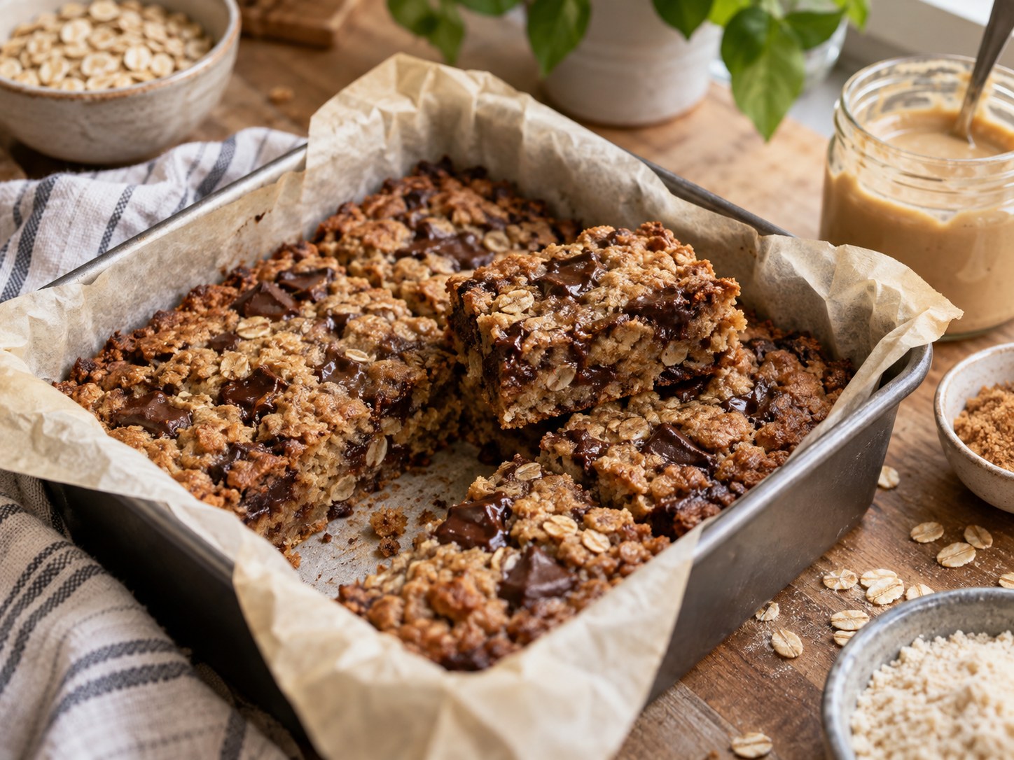 Tahini Oatmeal Cookie Bars