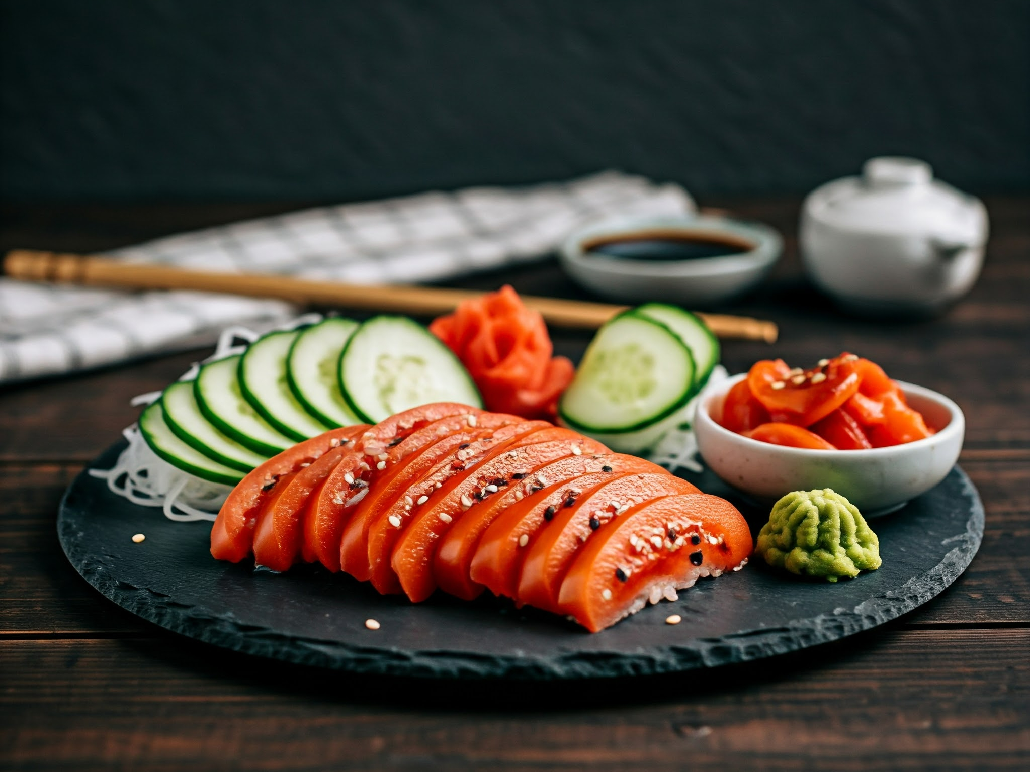 tomato salmon for sushi vegan recipe