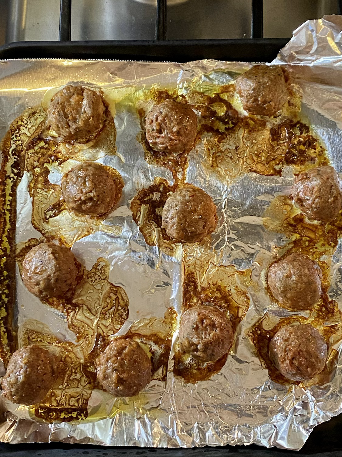 meatballs on pan
