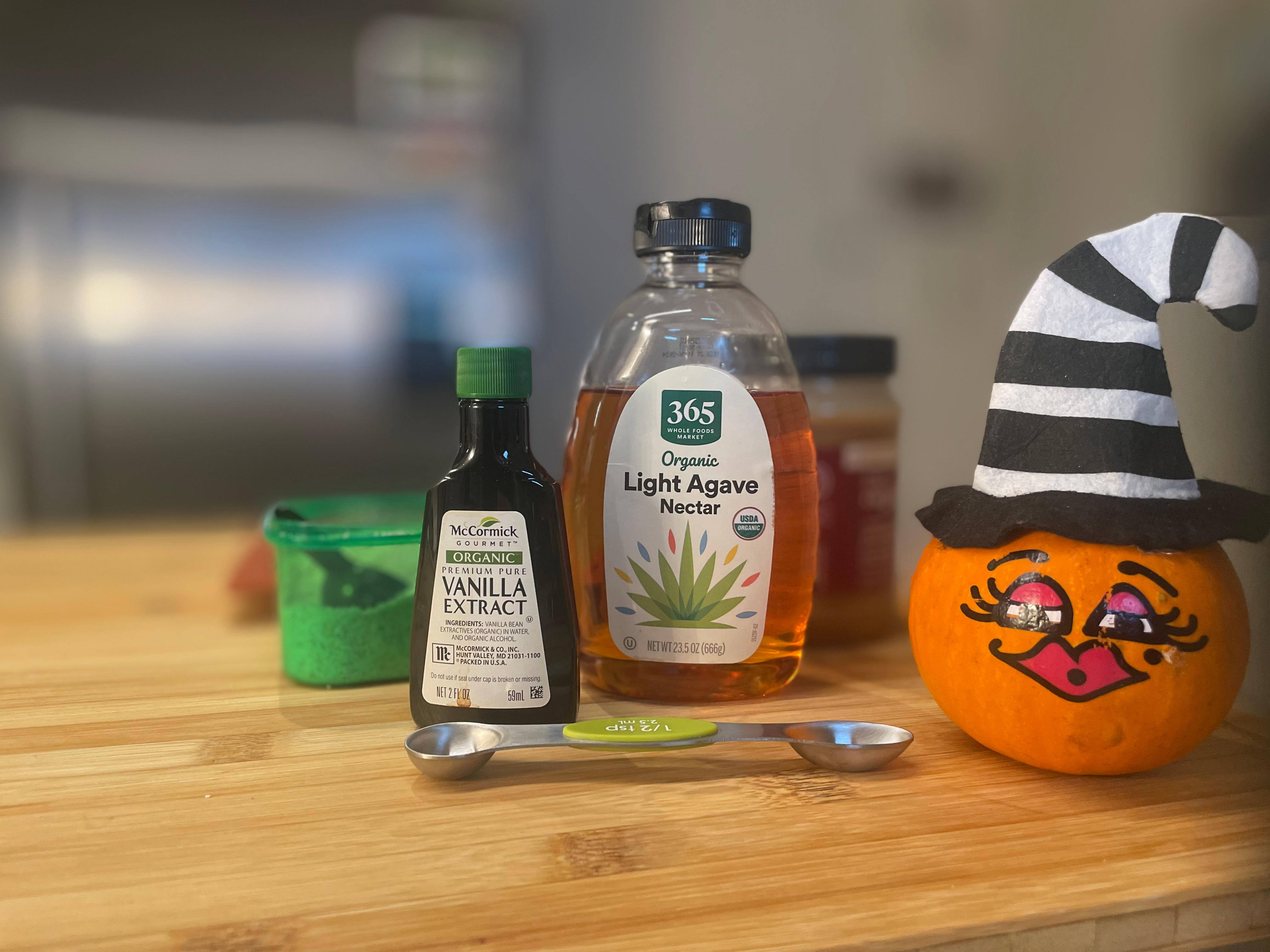 Agave nectar and vanilla extract
