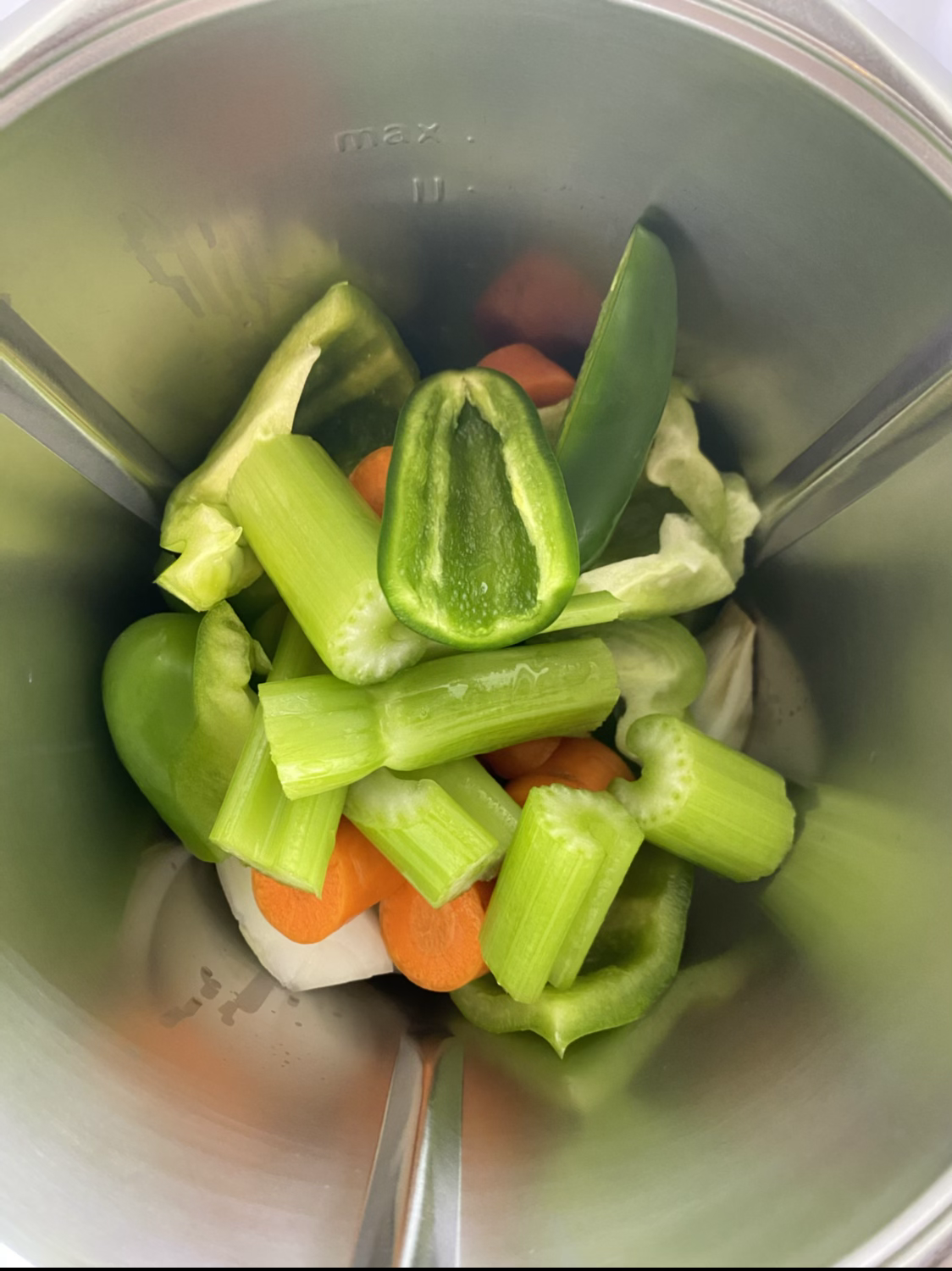 Vegetables in a blender
