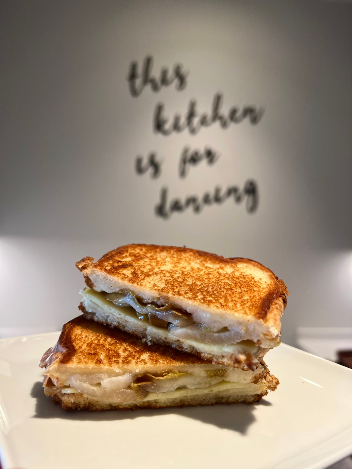 Vegan Grilled Cheese, Tofurkey & Pear