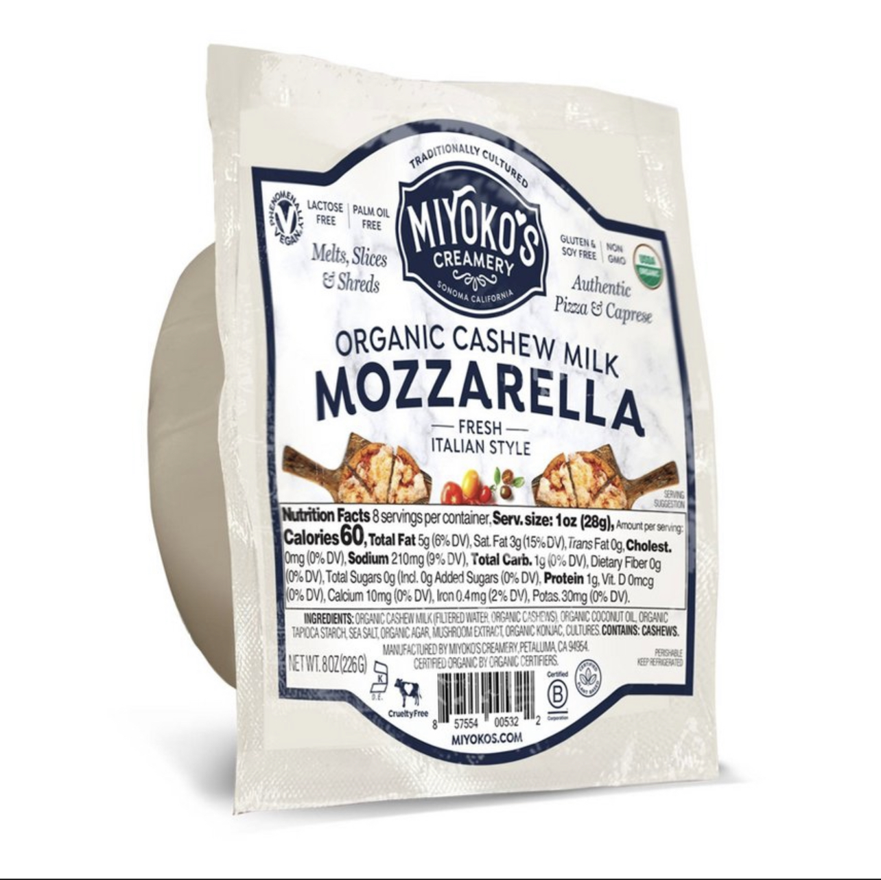miyokos cashew mozzarella cheese