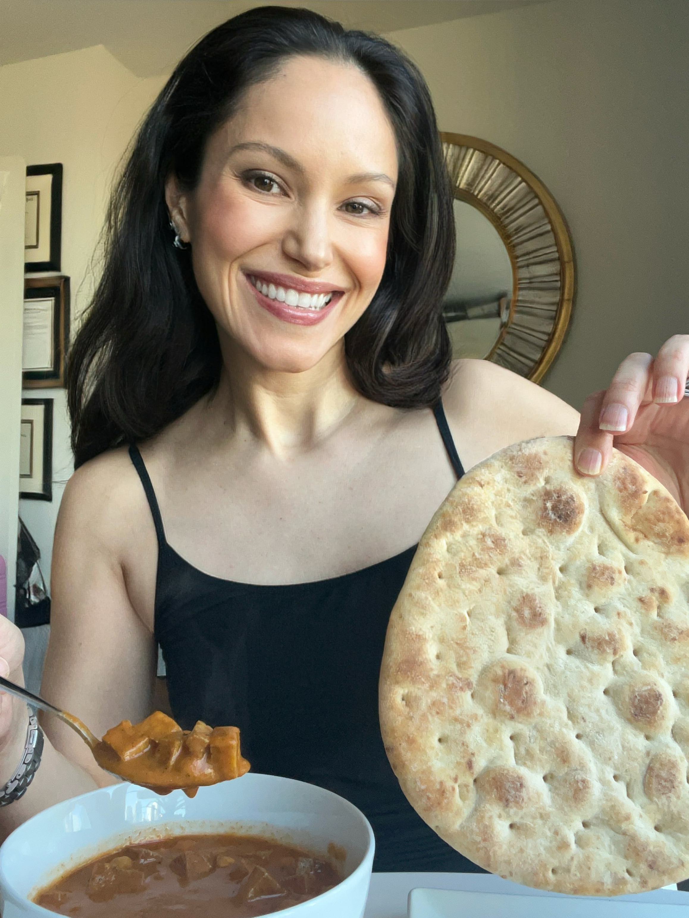 vegan blogger making Indian food