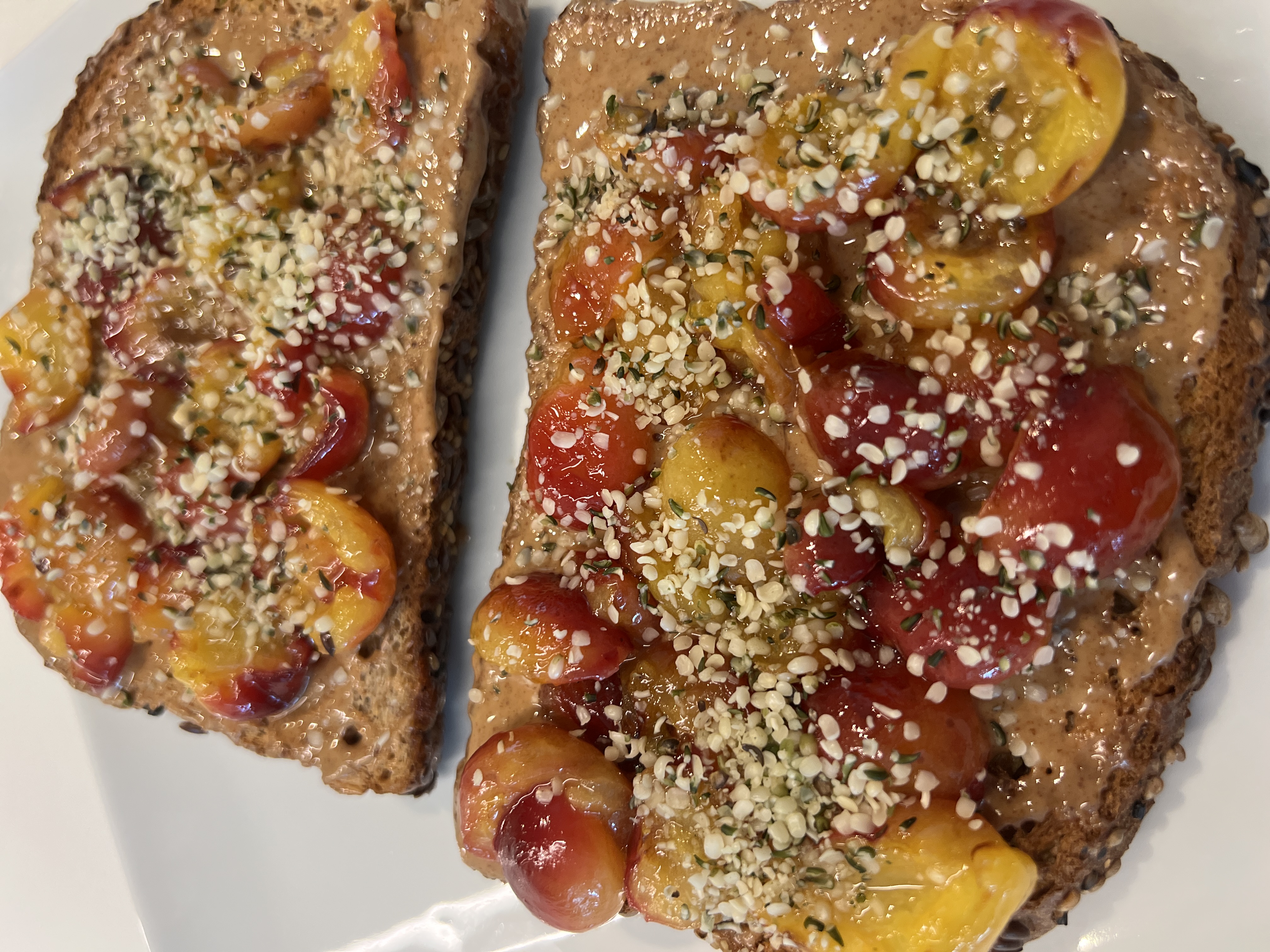 Roasted Cherry Almond Butter Toast