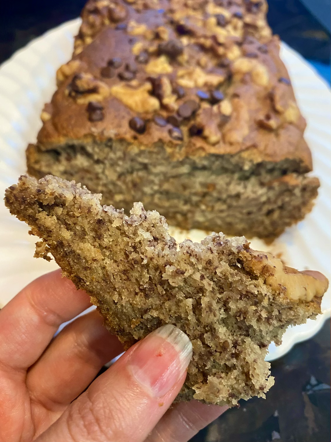 Eaten Slice of Banana Bread