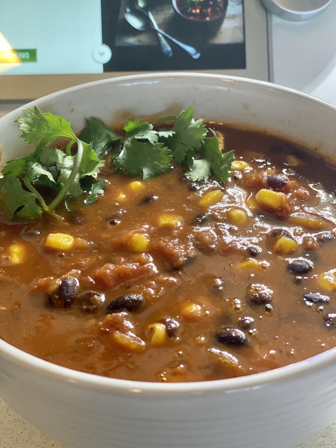 Mexican Black Bean Soup in bowl