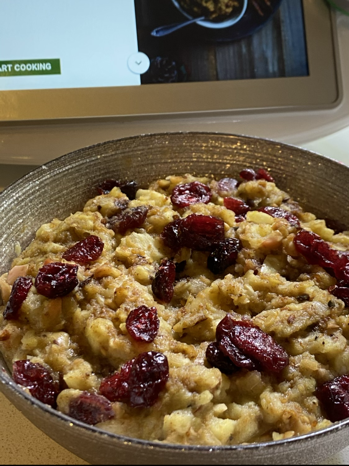 Apple and Sage Stuffing in bowl