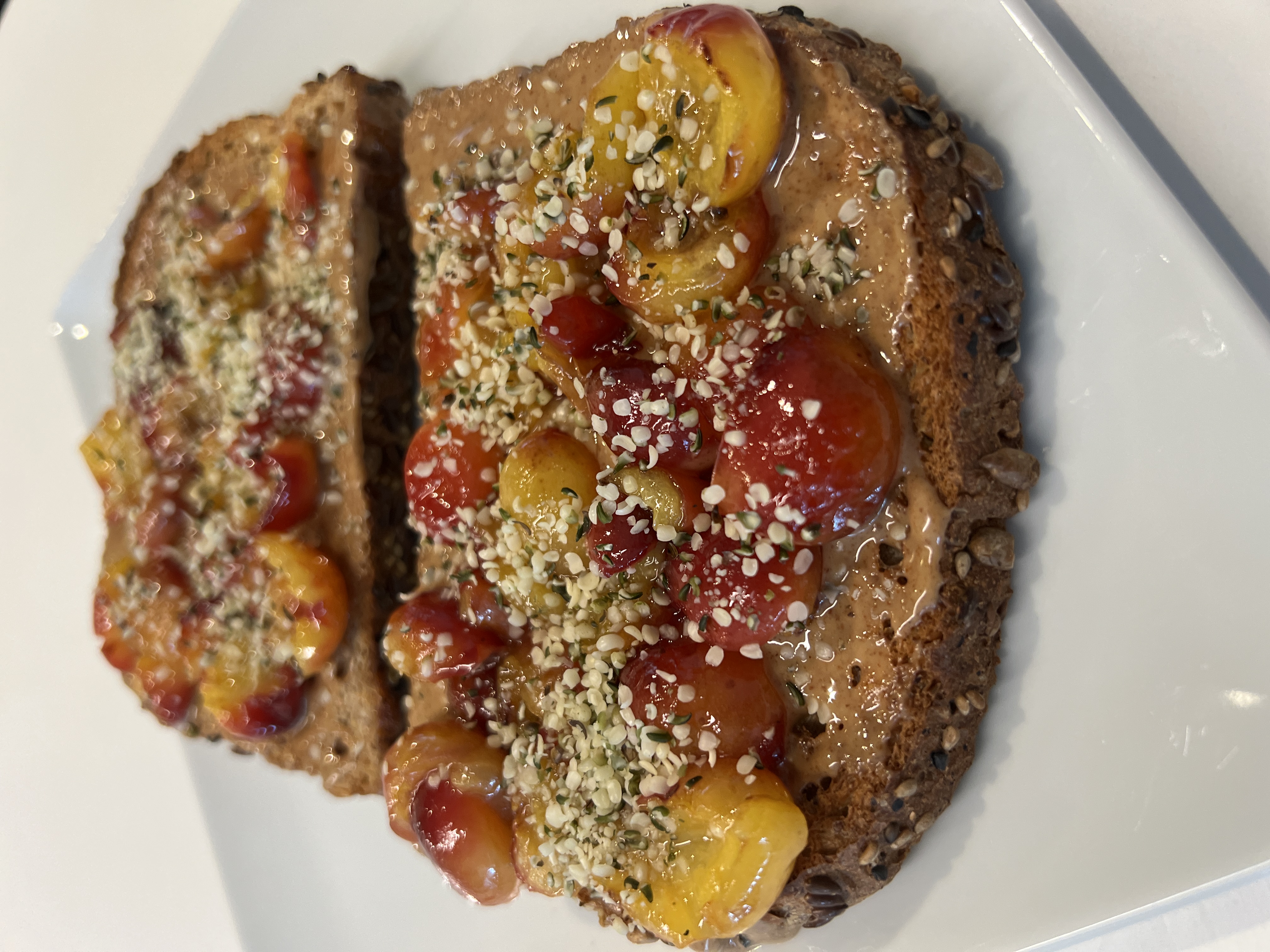 Roasted Cherry Almond Butter Toast