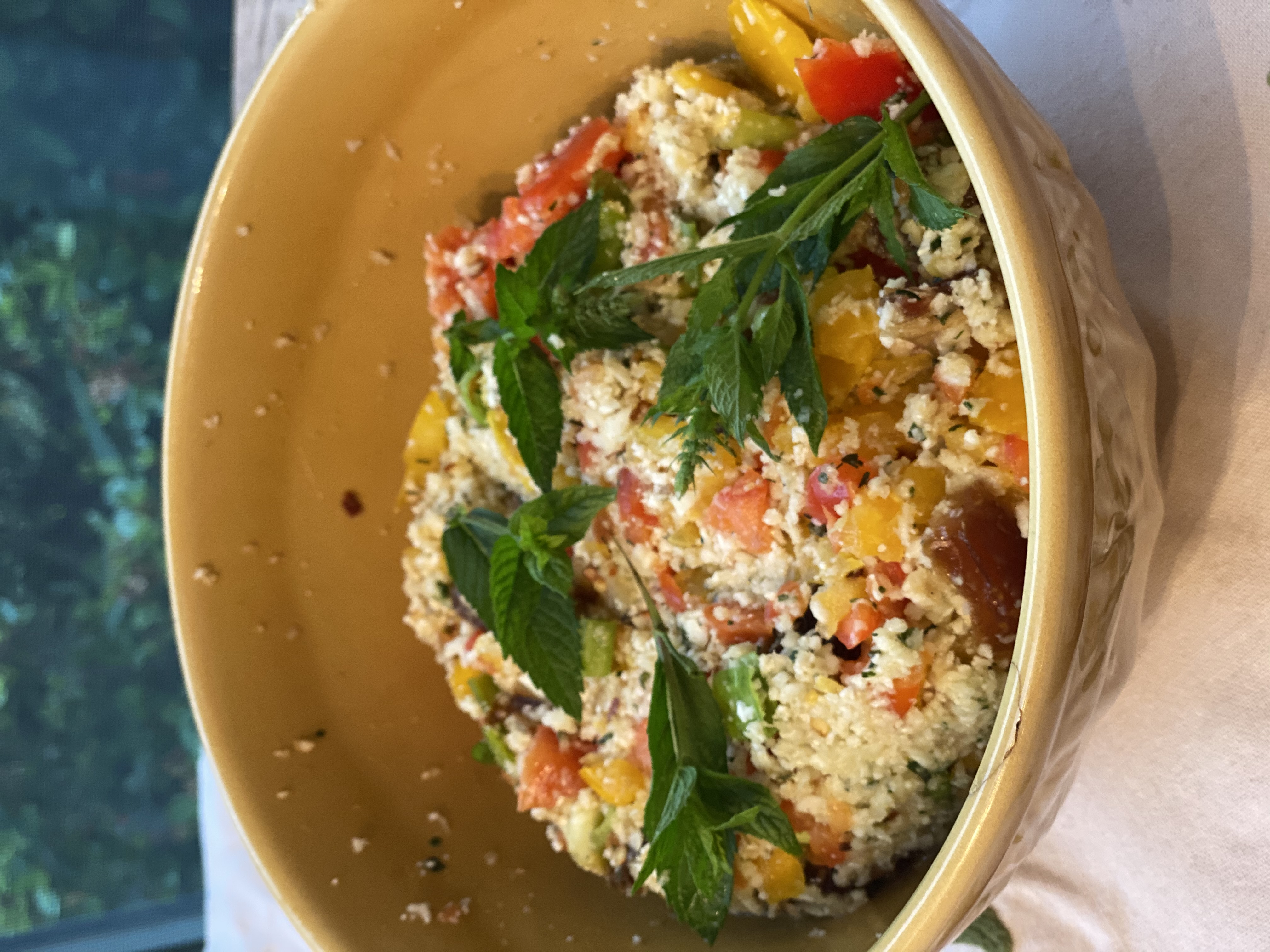 Cauliflower 'Couscous' with fresh mint