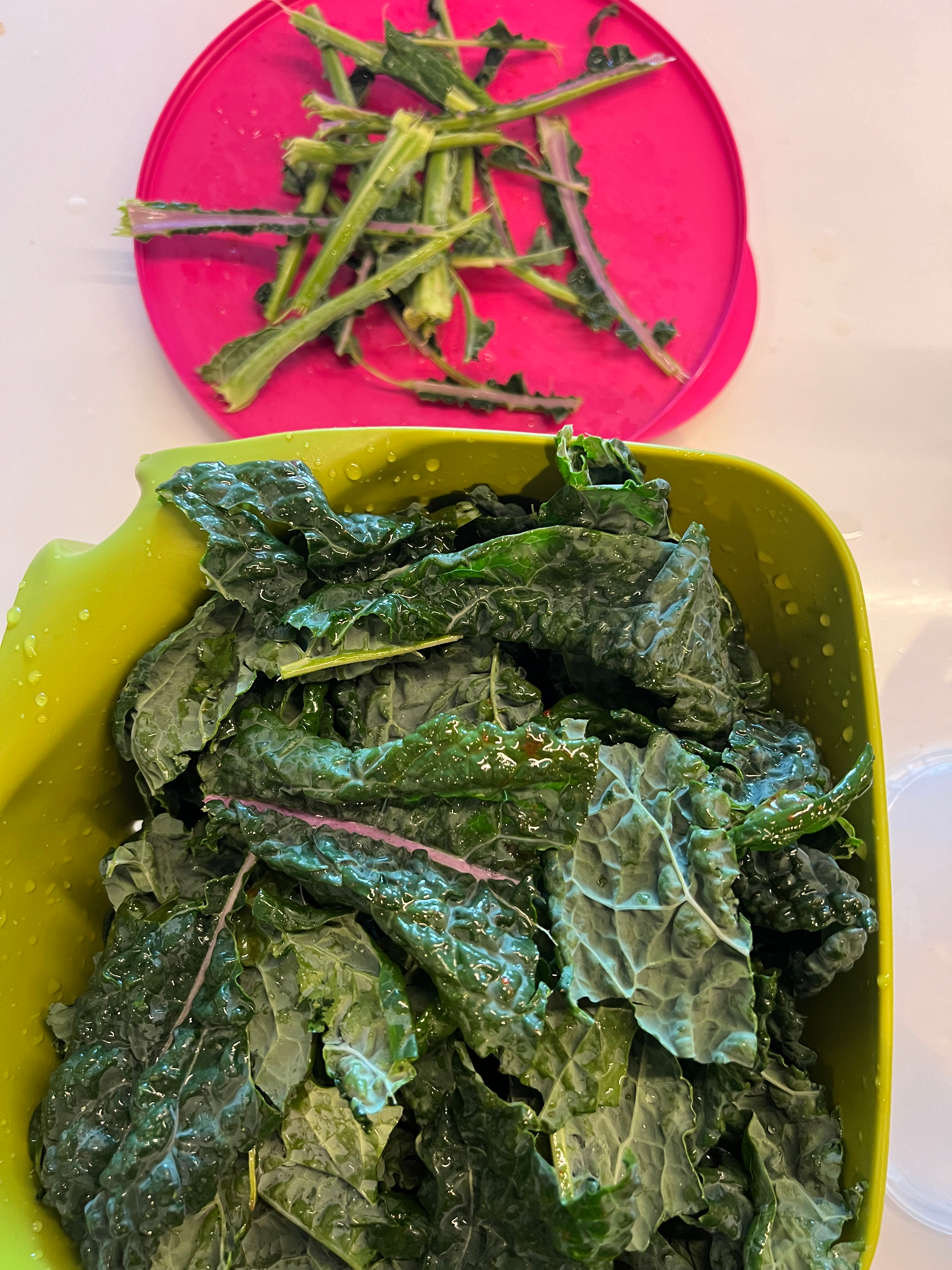 washing kale