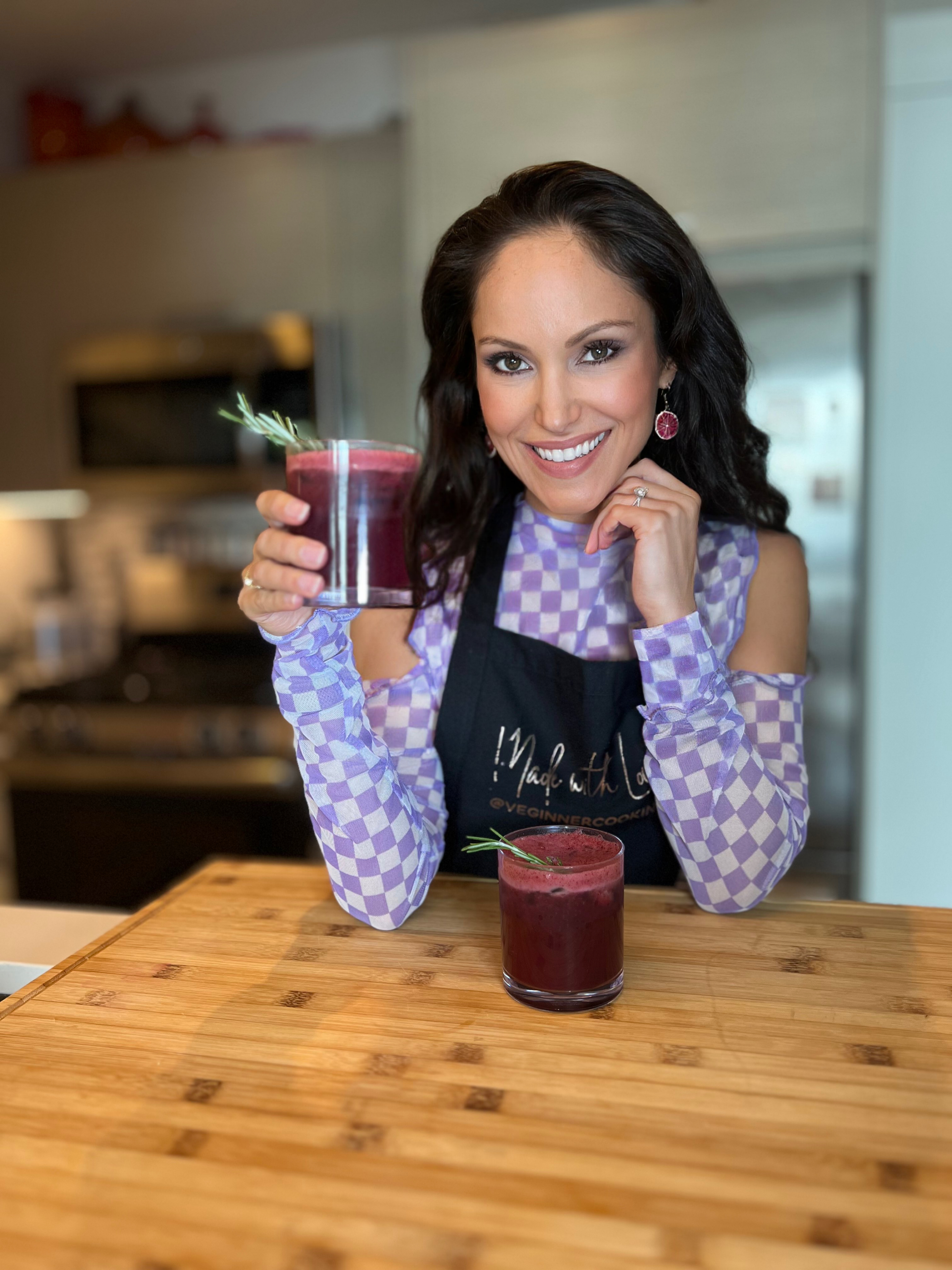 female chef making a mocktail