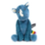 GROBISOU - La peluche rhinoceros bleu ultra doux Les Déglingos