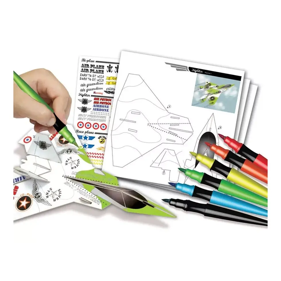 Miniature : Maquettes déco avions en carton à assembler – Coffret créatif Créa Lign’