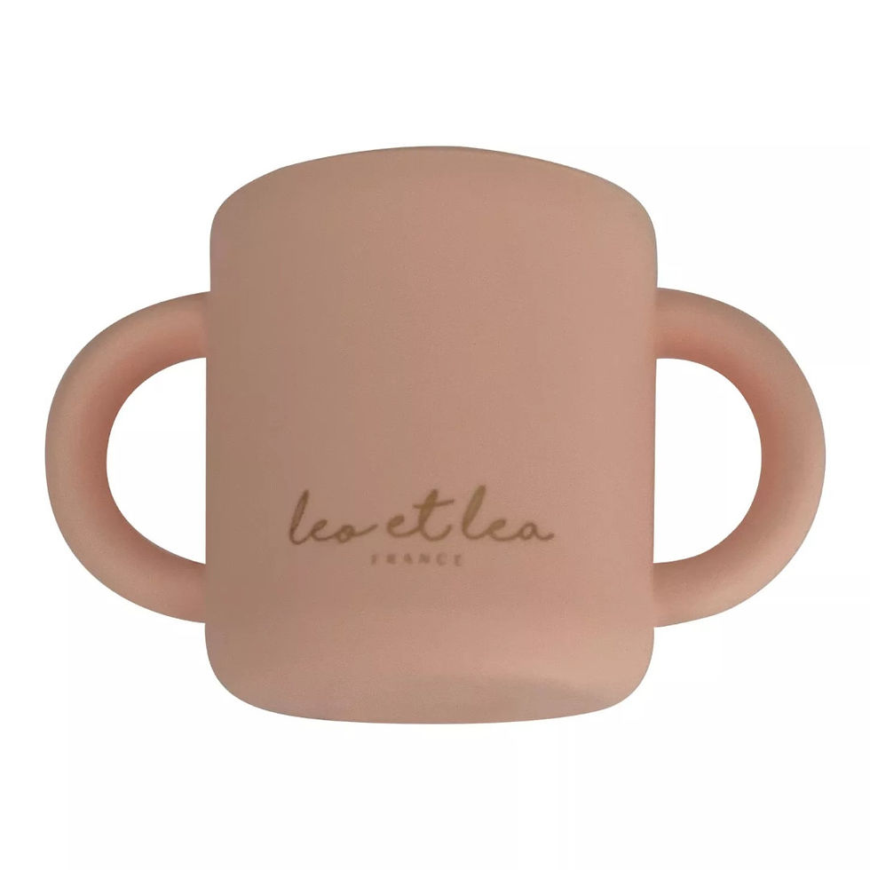 Tasse d'apprentissage en silicone avec 2 anses - dusty rose