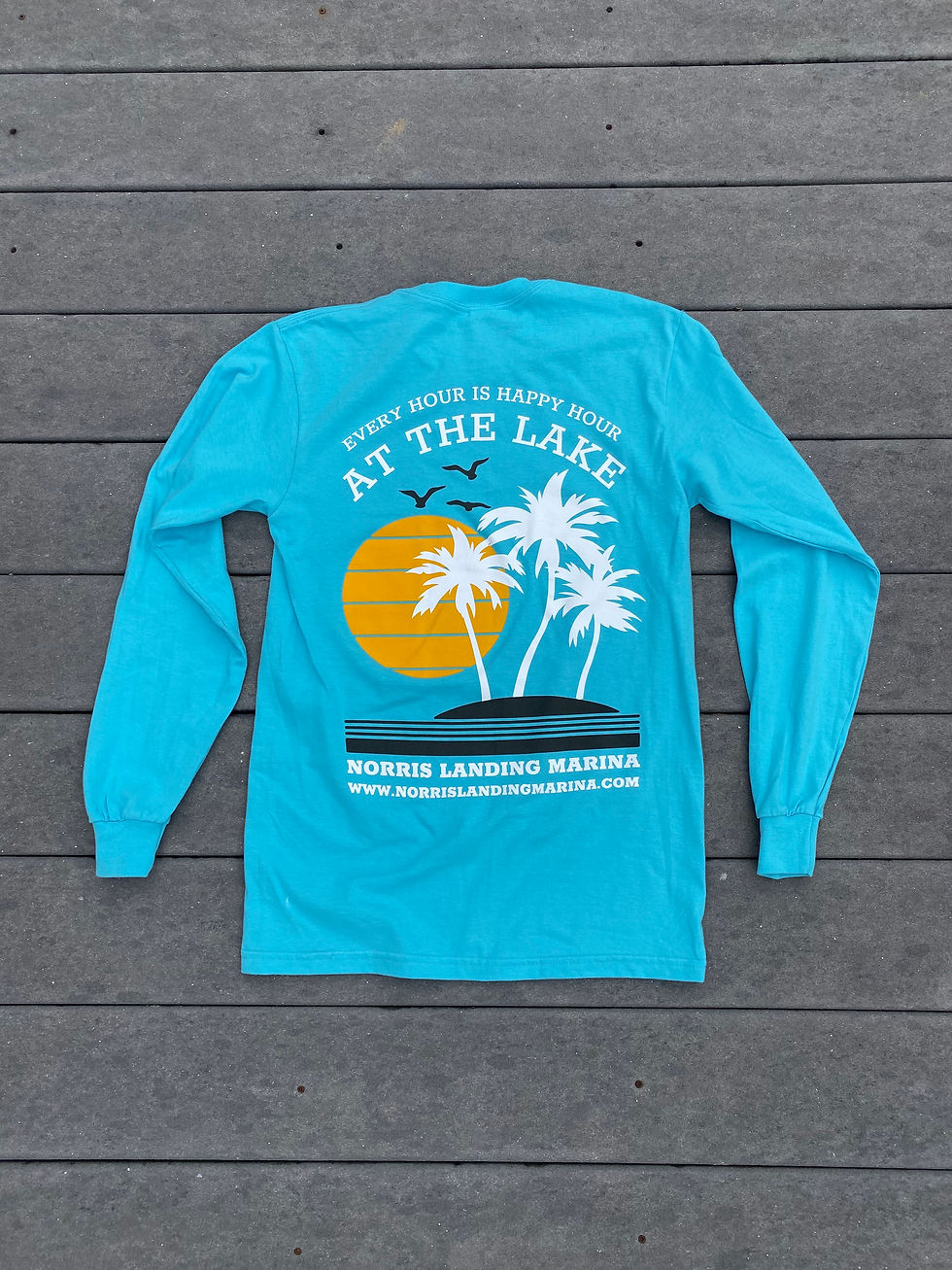 Thumbnail: Long Sleeve Tee - Happy Hour Turquoise