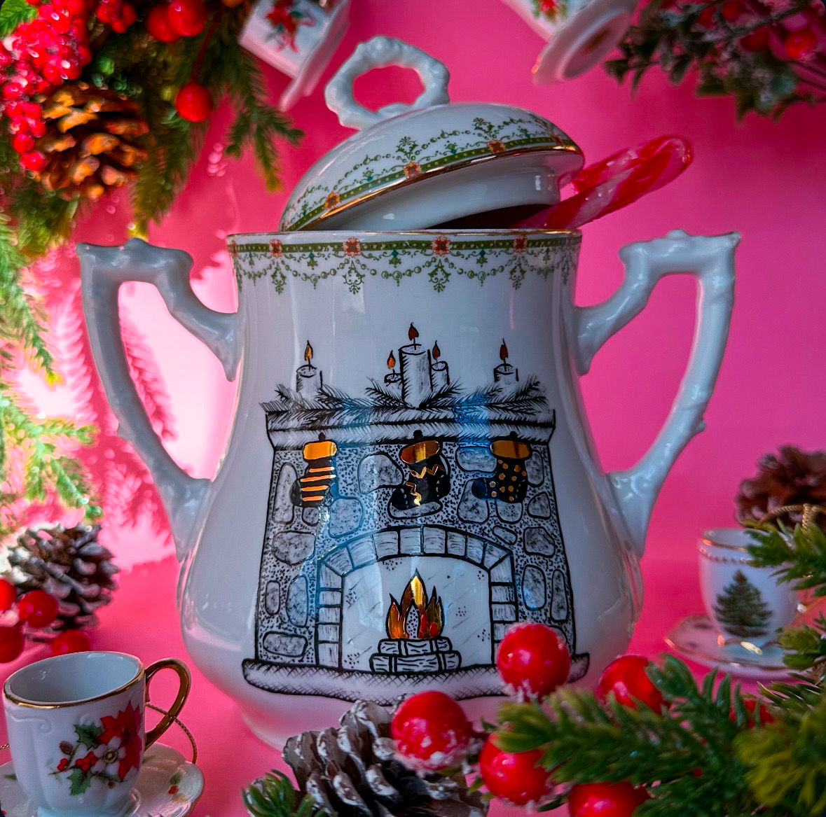 Boite à bonbons " Au coin du feu "