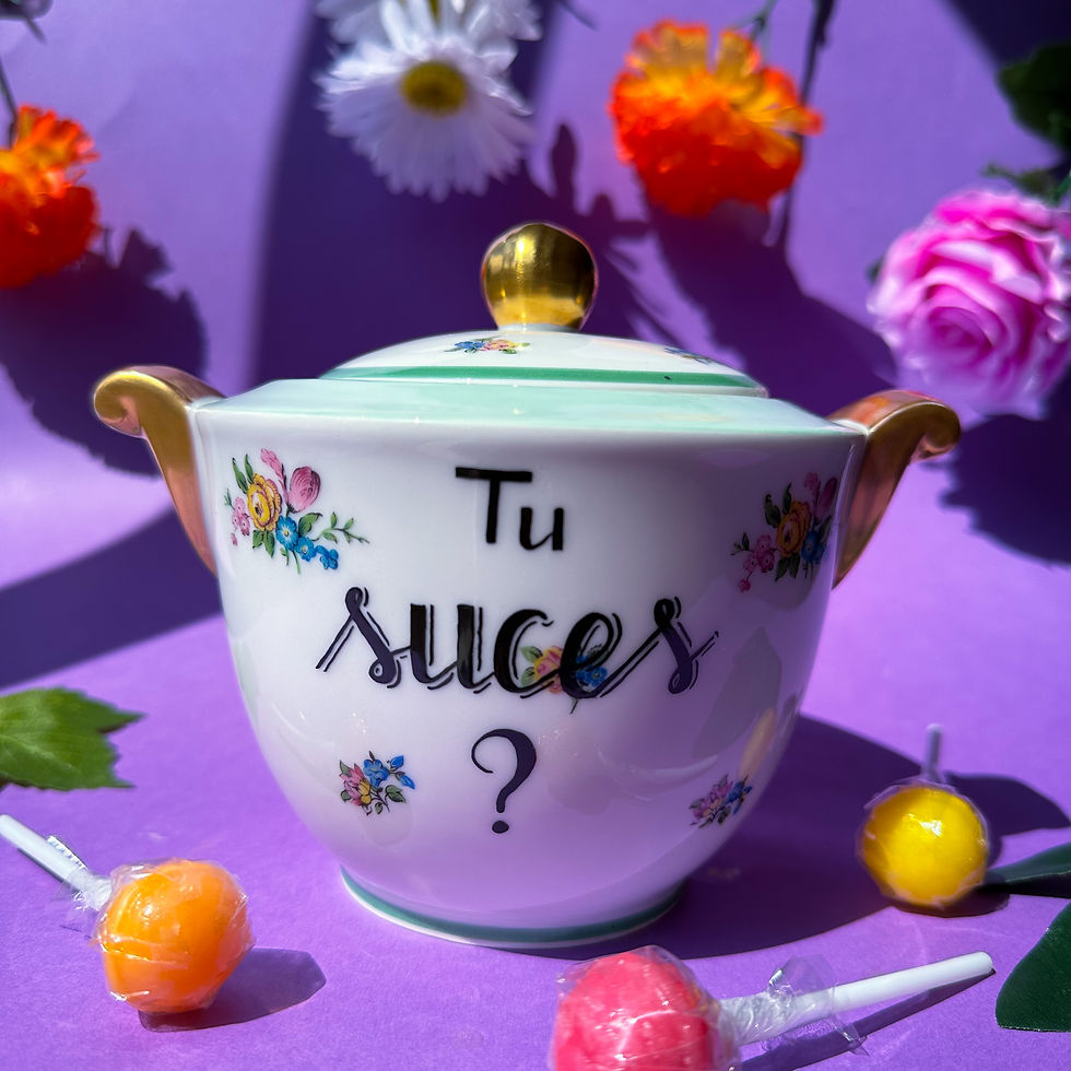 Bocal à sucettes " Tu suces? "