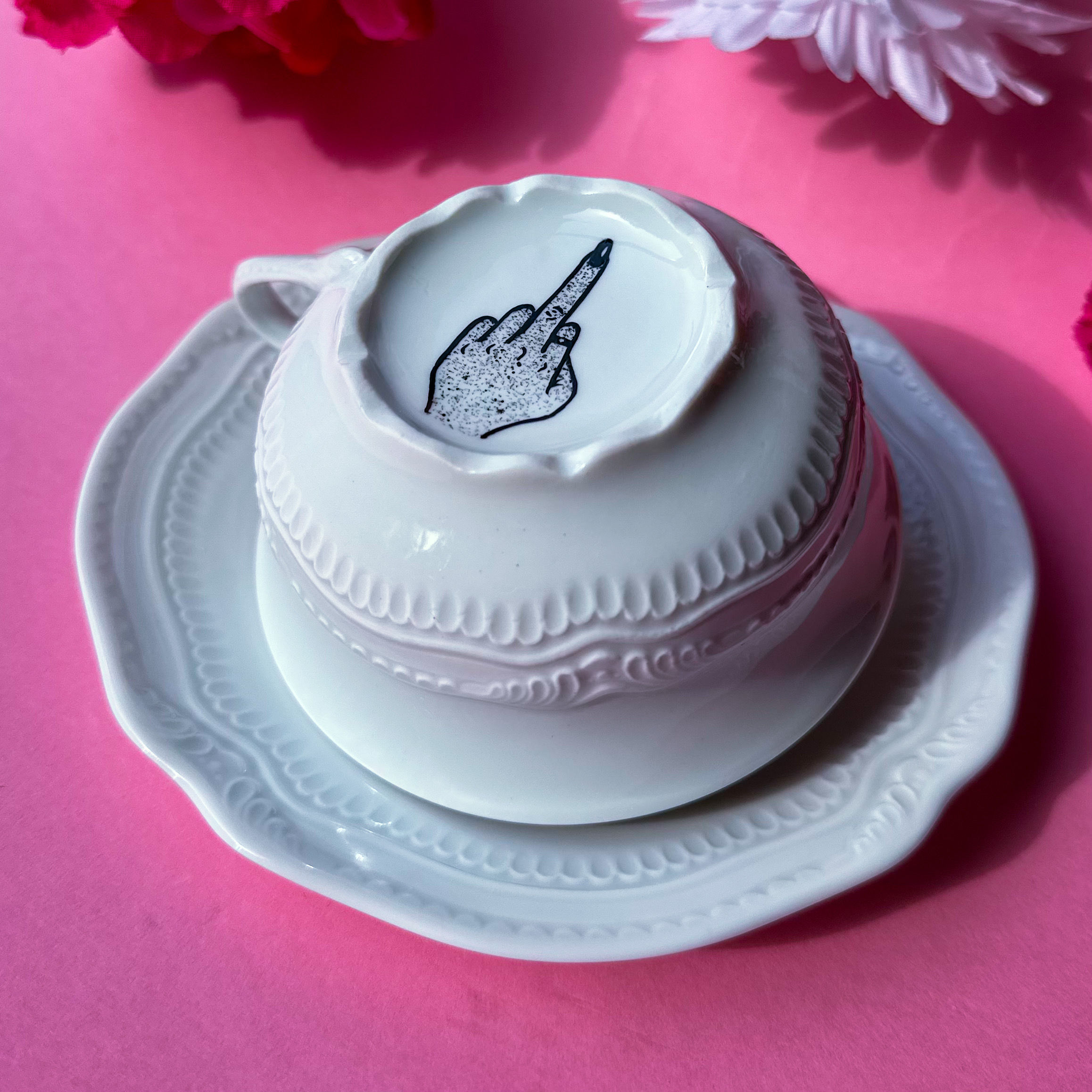 Tasse à thé "FUCK" (Blanche)