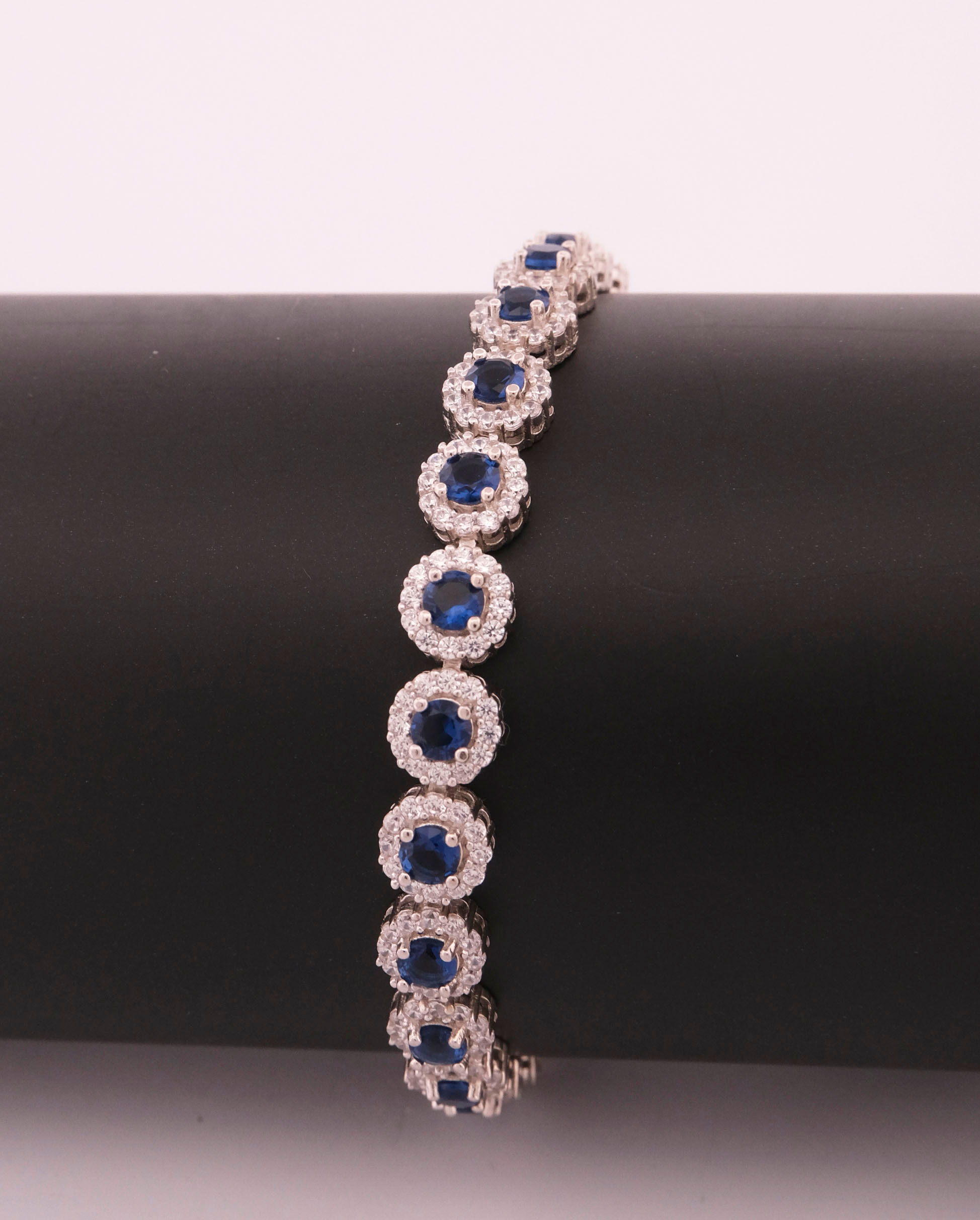 Cubic Zirconia Halo Tennis Bracelet