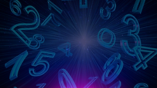 Glowing numbers radiate outwards, cosmic numerology