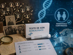 um parente desconhecido com um teste de ADN