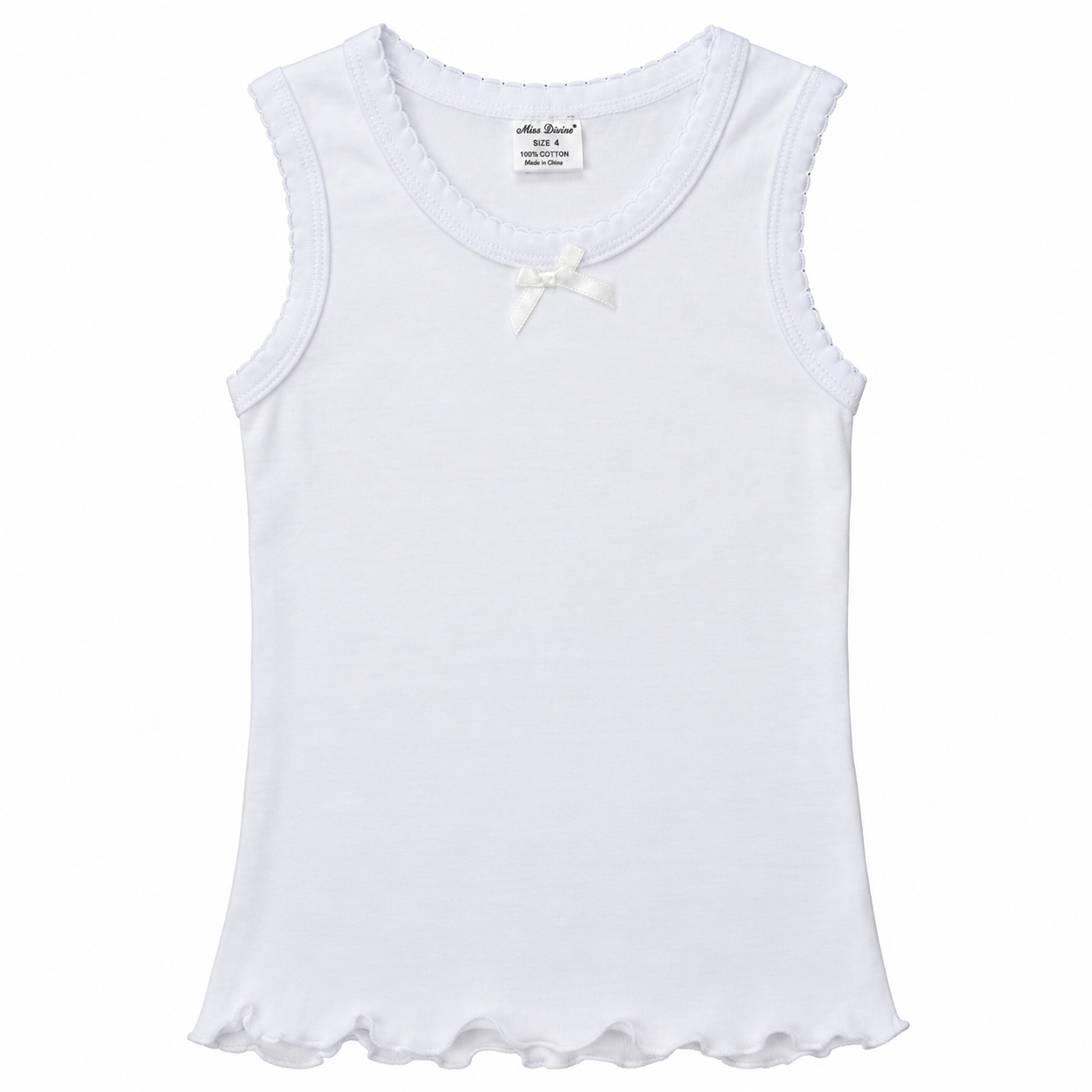 12-Pack Girls’ Cotton Racerback Tank Undershirt
