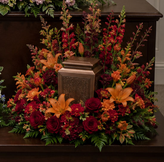 Warm Amber Urn Wreath