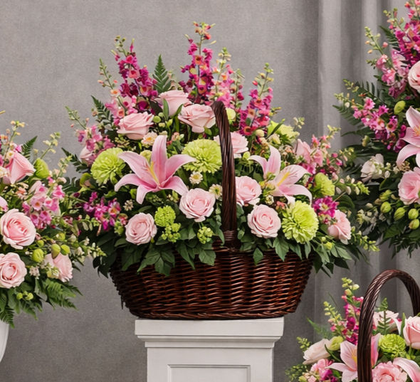 Pretty in Pink Large Basket Arrangement
