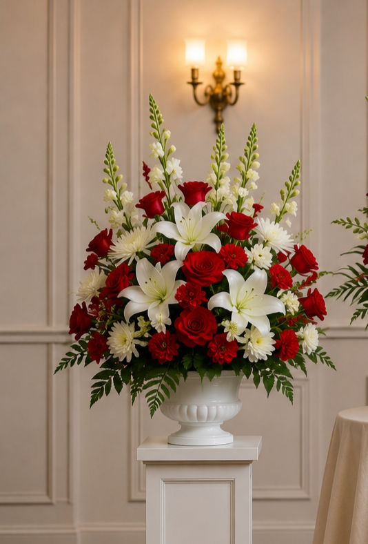 Passion and Purity Urn Arrangement