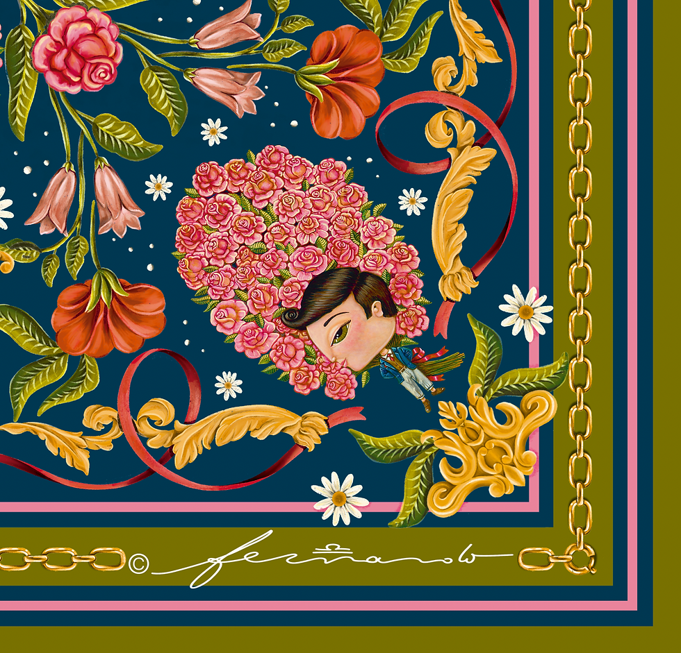 Thumbnail: Scarf :: Pañuelo "Te traigo las flores"