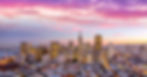 San Francisco skyline at sunset, highlighting the city as the hub of startup hiring and tech growth.
