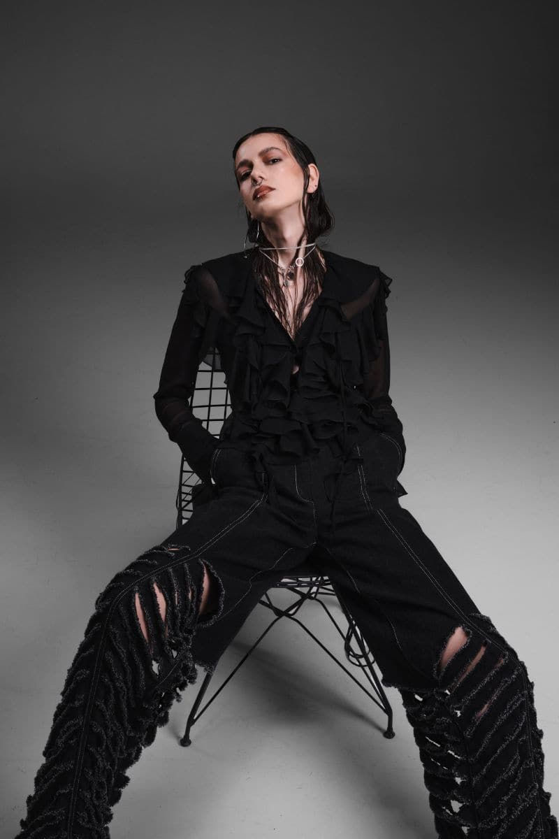 Thumbnail: CHIFFON SHIRT WITH RUFFLES