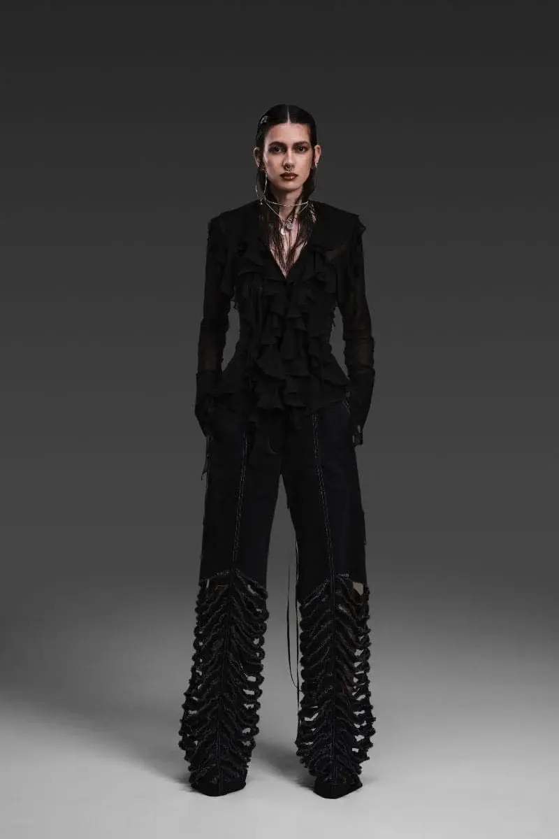 Thumbnail: CHIFFON SHIRT WITH RUFFLES