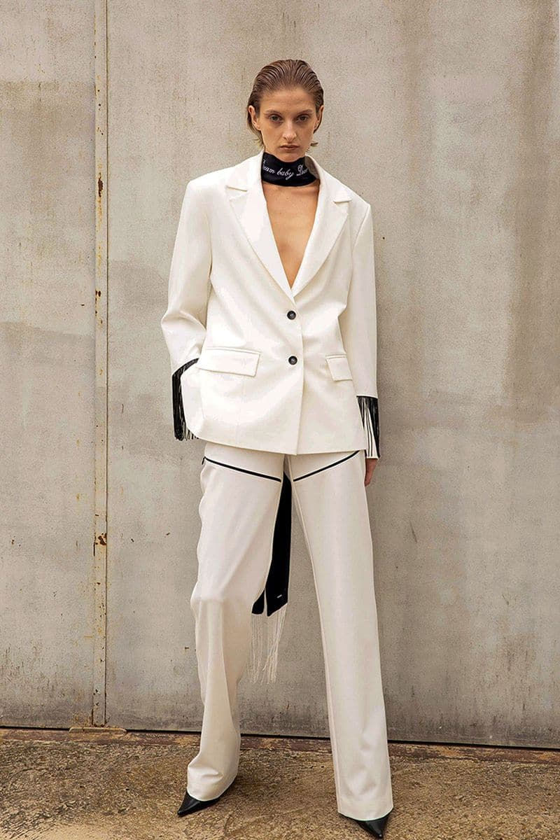 Thumbnail: White Jacket With Beaded Fringe