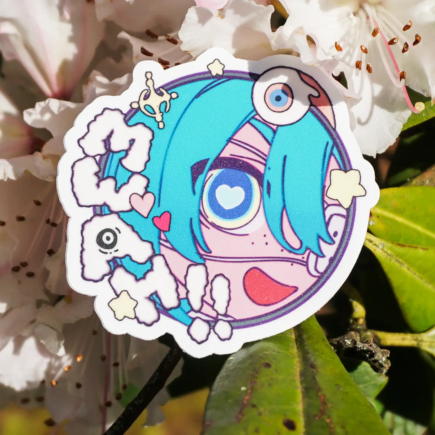 Deco 27's Miku song Monitoring iconic art with text "muah"