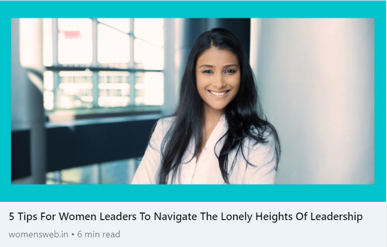 Executive Coach Smita D Jain's article on Women's Web