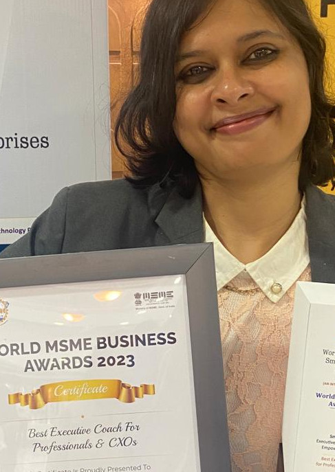 Smita D Jain is awarded the Best Executive Coach by Ministry of MSME Govt of India