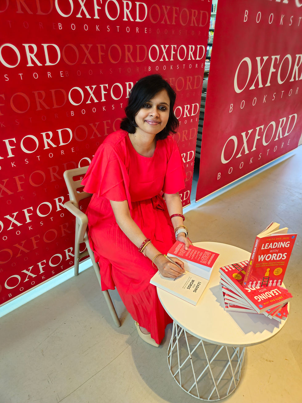 Writer Smita Das Jain at the launch event of her book Twisted Tales and Turns