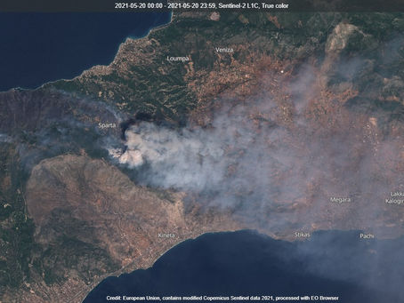 Πυρκαγιά Σχίνου-Αλεποχωρίου-Μεγάρων: Οι δορυφόροι επιβεβαιώνουν την μεγάλη καταστροφή