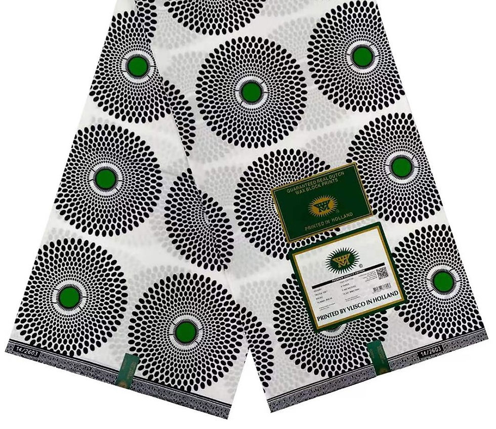 White and Black African Wax fabri