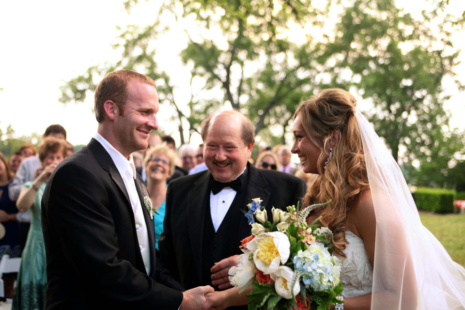 A couple at their wedding ceremony