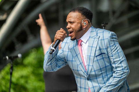 Singer performing on stage